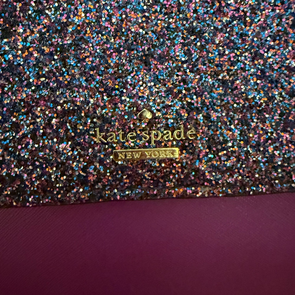 kate spade Purple Glitter Flap Crossbody Bag with Black Strap - Picture 2 of 15